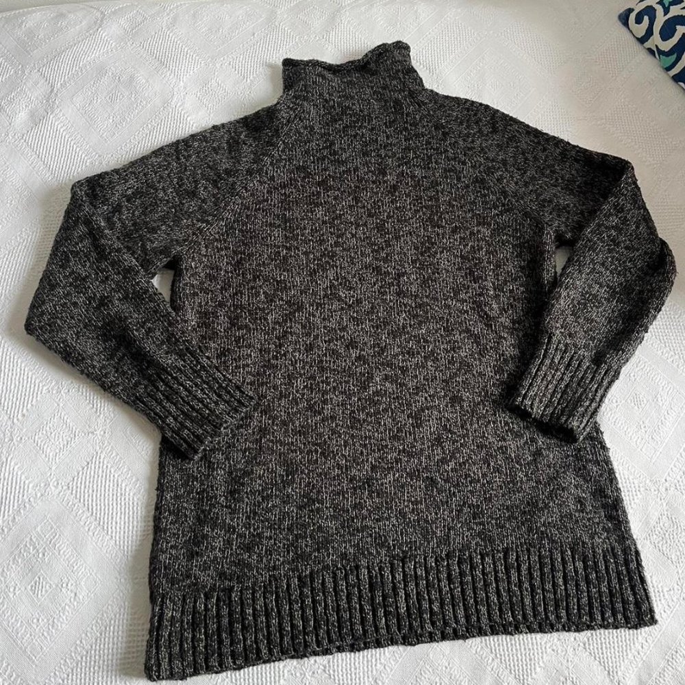 L.L Bean Grey Long Sleeve Mock Neck